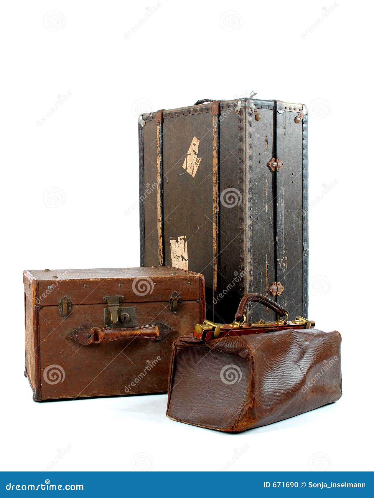 Three suitcases stock photo. Image of clothes, thinks 671690