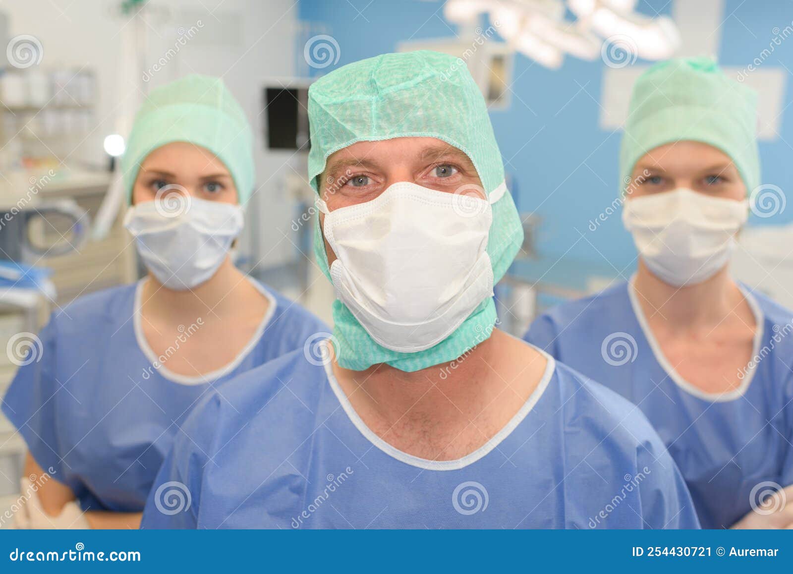 Three Surgeons in Surgical Theatre Stock Image Image of insurance
