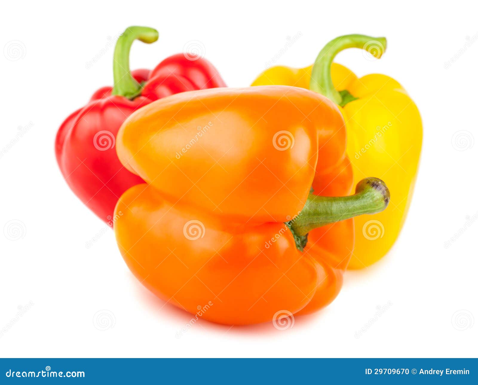 Three Sweet Red, Orange, and Yellow Peppers Stock Photo Image of
