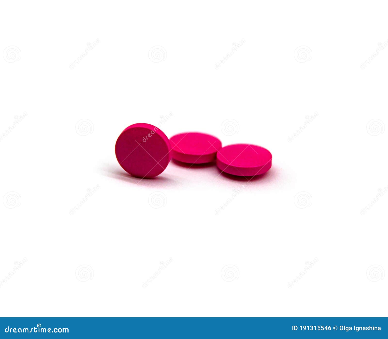 Three Tablets are Pink in Colour Stock Photo Image of painkiller