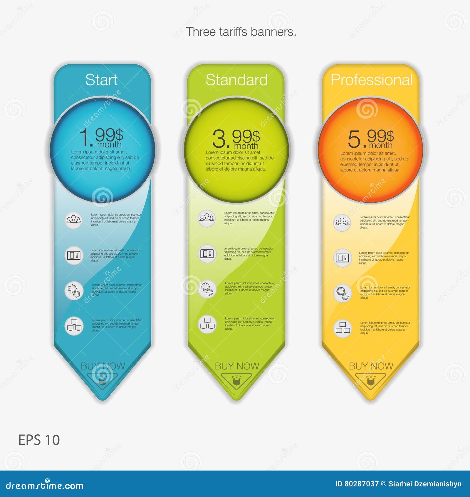 Set offer. Three tariffs web Design.