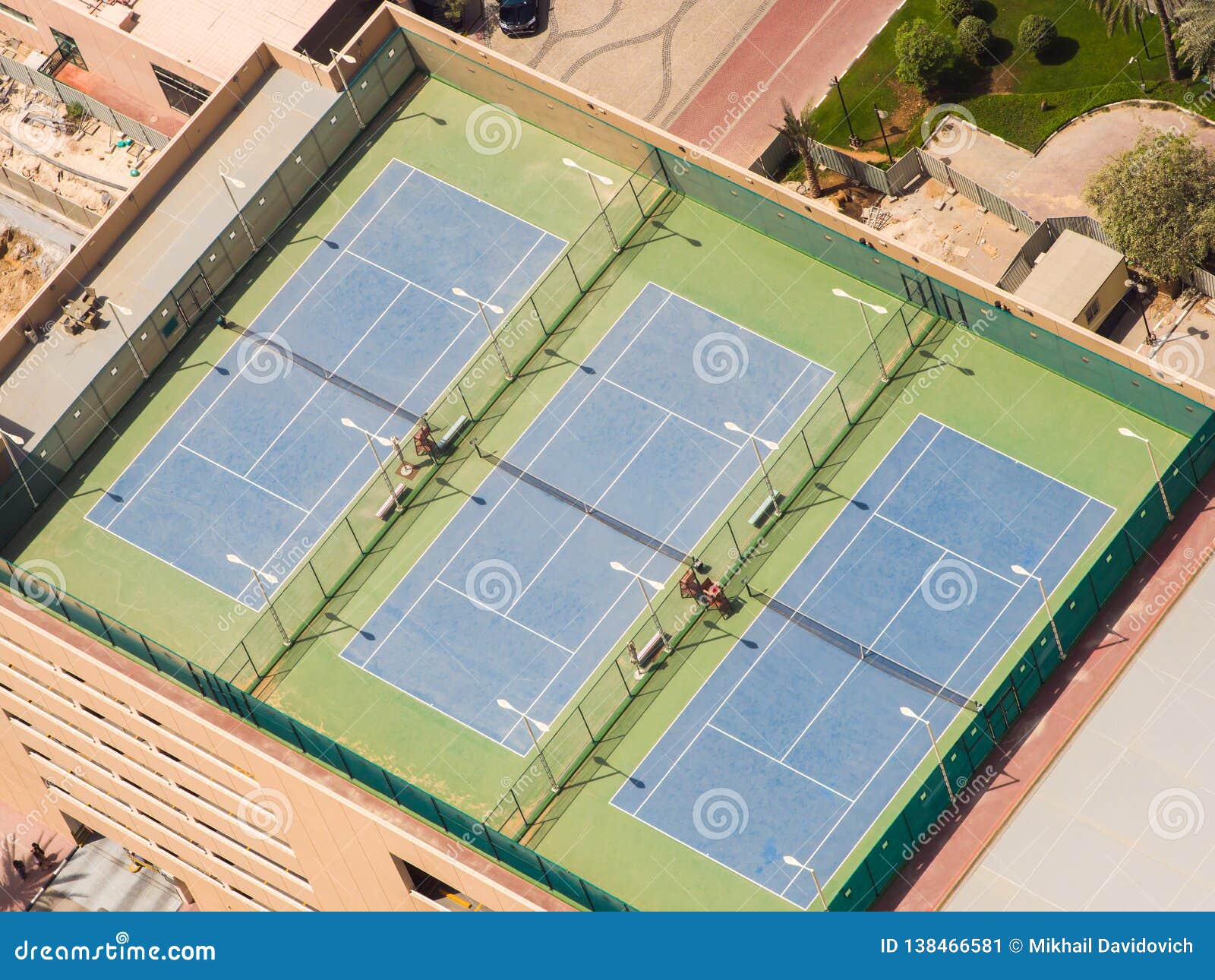 Three Tennis Courts On The Roof Of A Building In Dubai Stock Image Image Of Leisure Concept 138466581