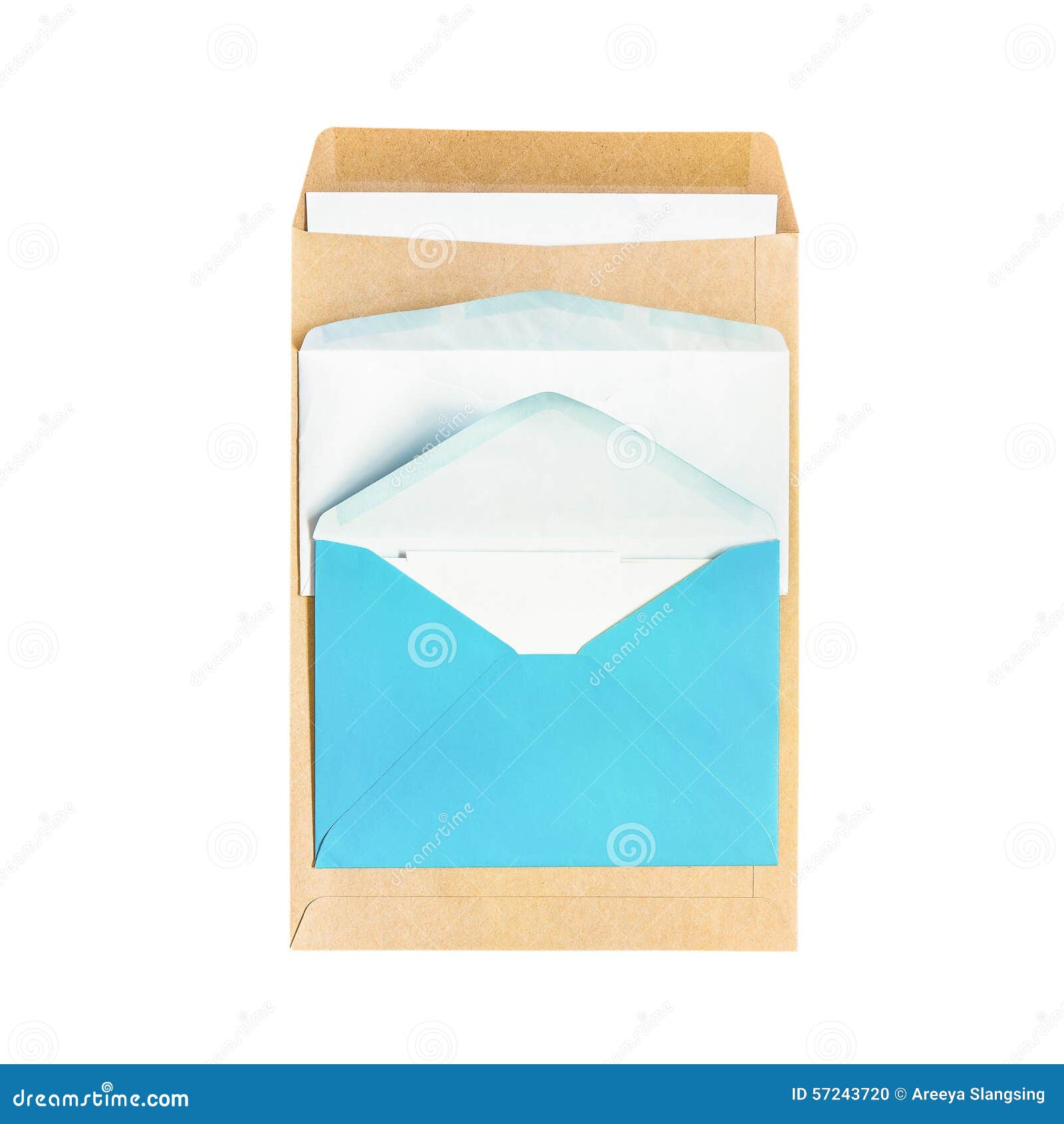 Three Types of Envelops Isolated Stock Photo Image of background