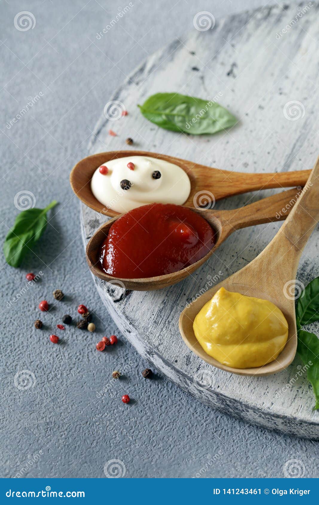 Ketchup, Mustard and Mayonnaise Sauce Stock Image Image of assortment