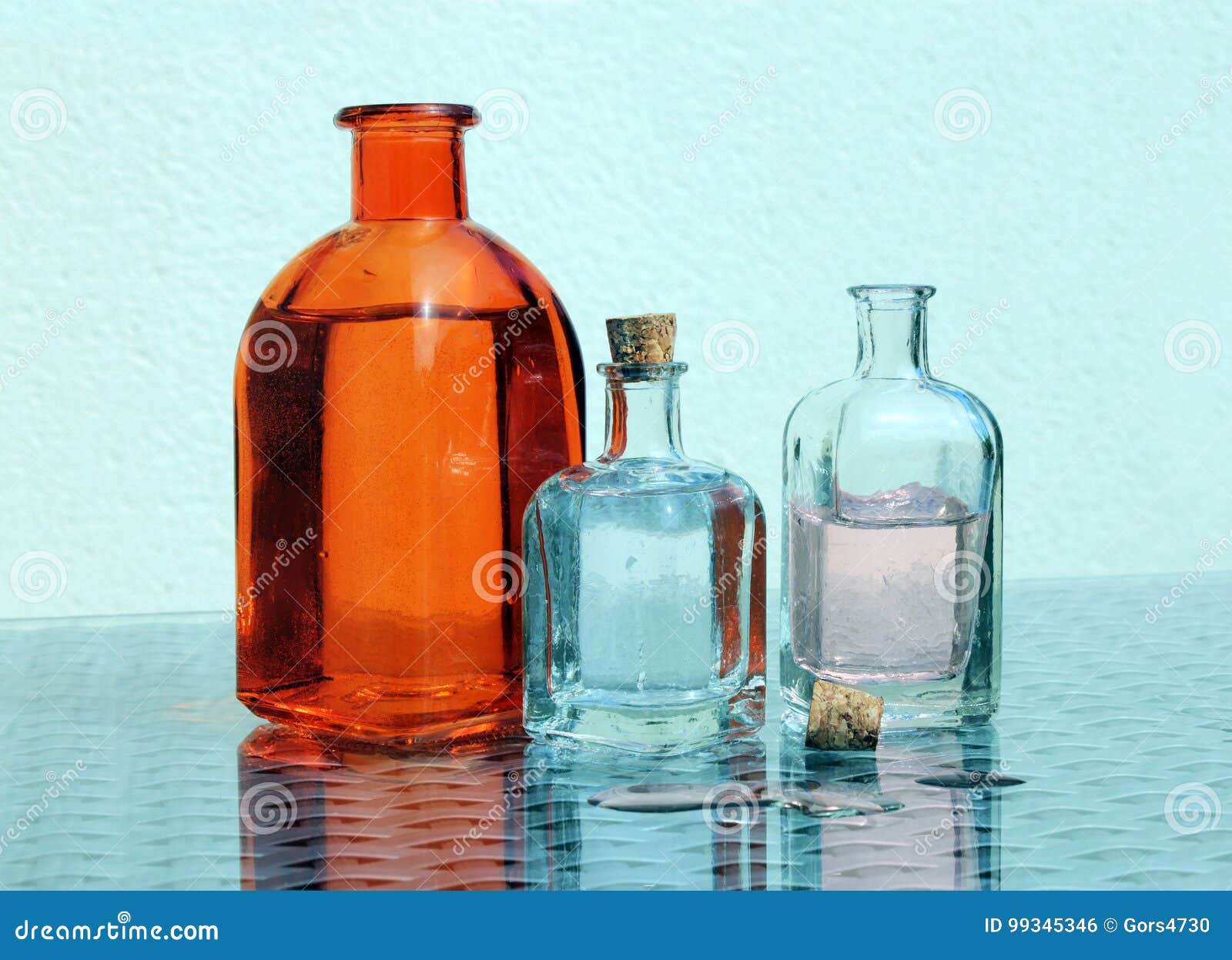 Three Vintage Glass Jars stock photo. Image of small 99345346