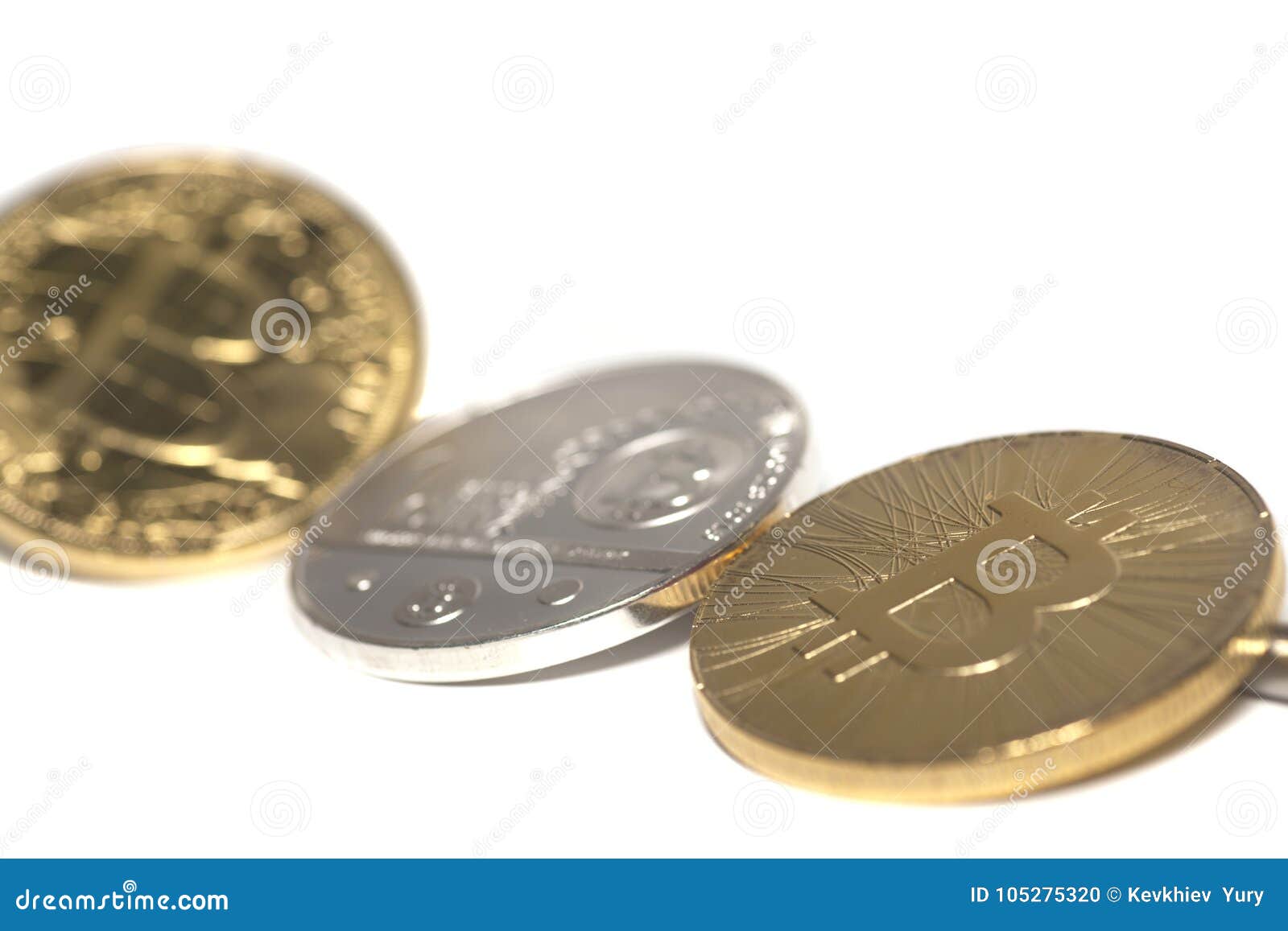 Three Virtual Coins Bitcoins Stock Photo - Image of ...