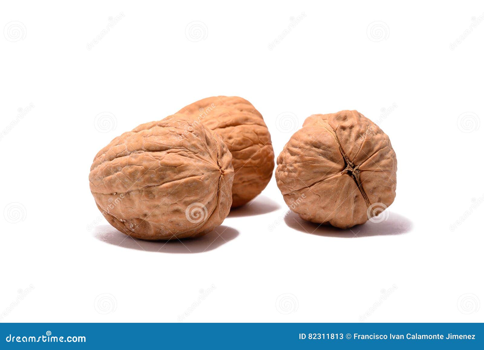 three walnuts with shadow