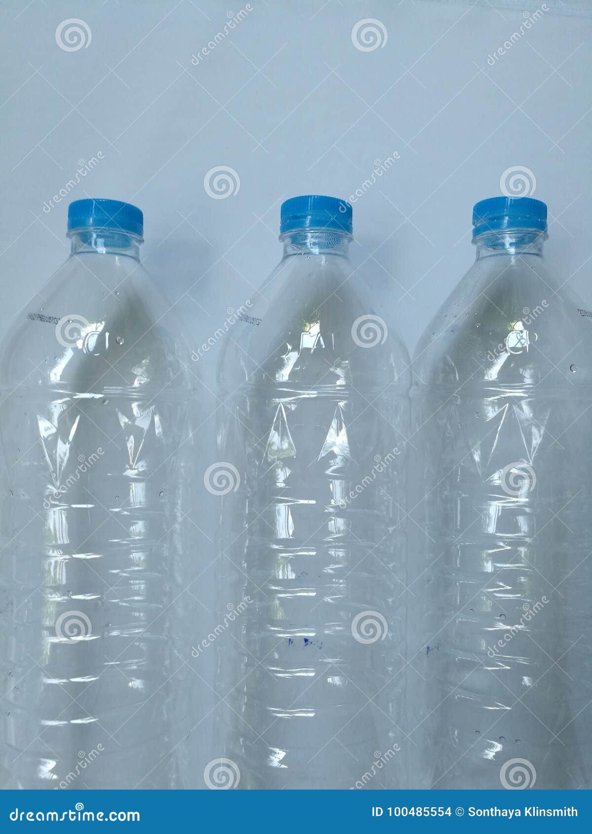 Three Water Bottles Isolated Stock Photo Image of mineral, freshness