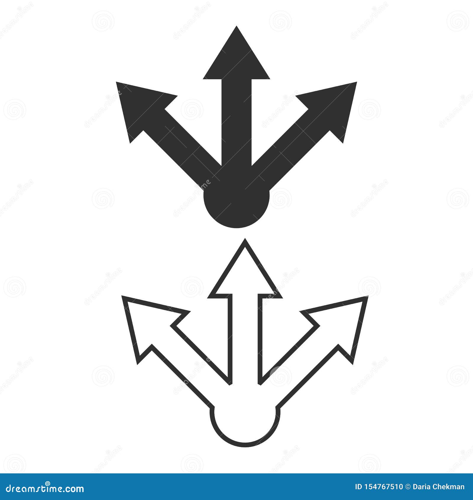 Three way Direction Arrow Sign Road Direction Icon Stock Illustration three-way-direction-arrow-sign-road-sign-direction-icon-vector-design