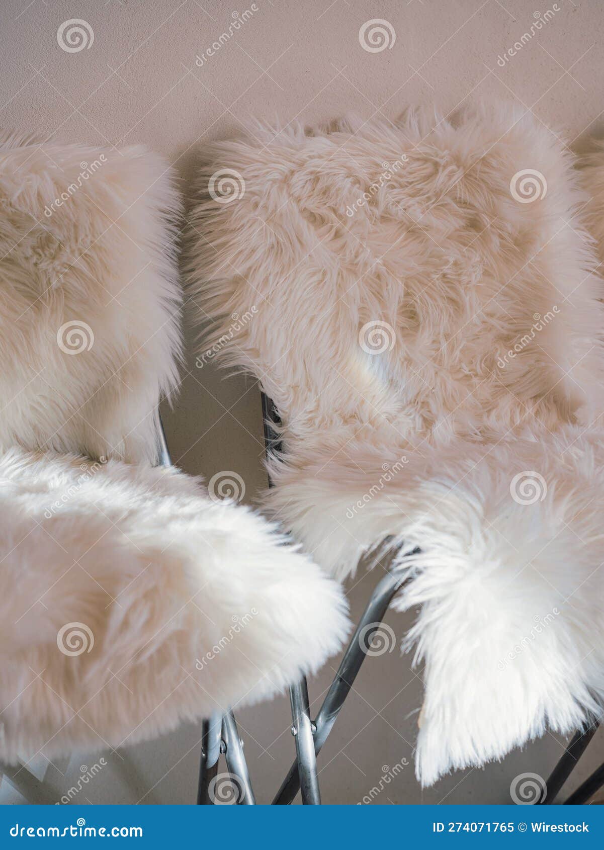 White Fluffy Chairs Arranged in a Stacked Formation Stock Image Image