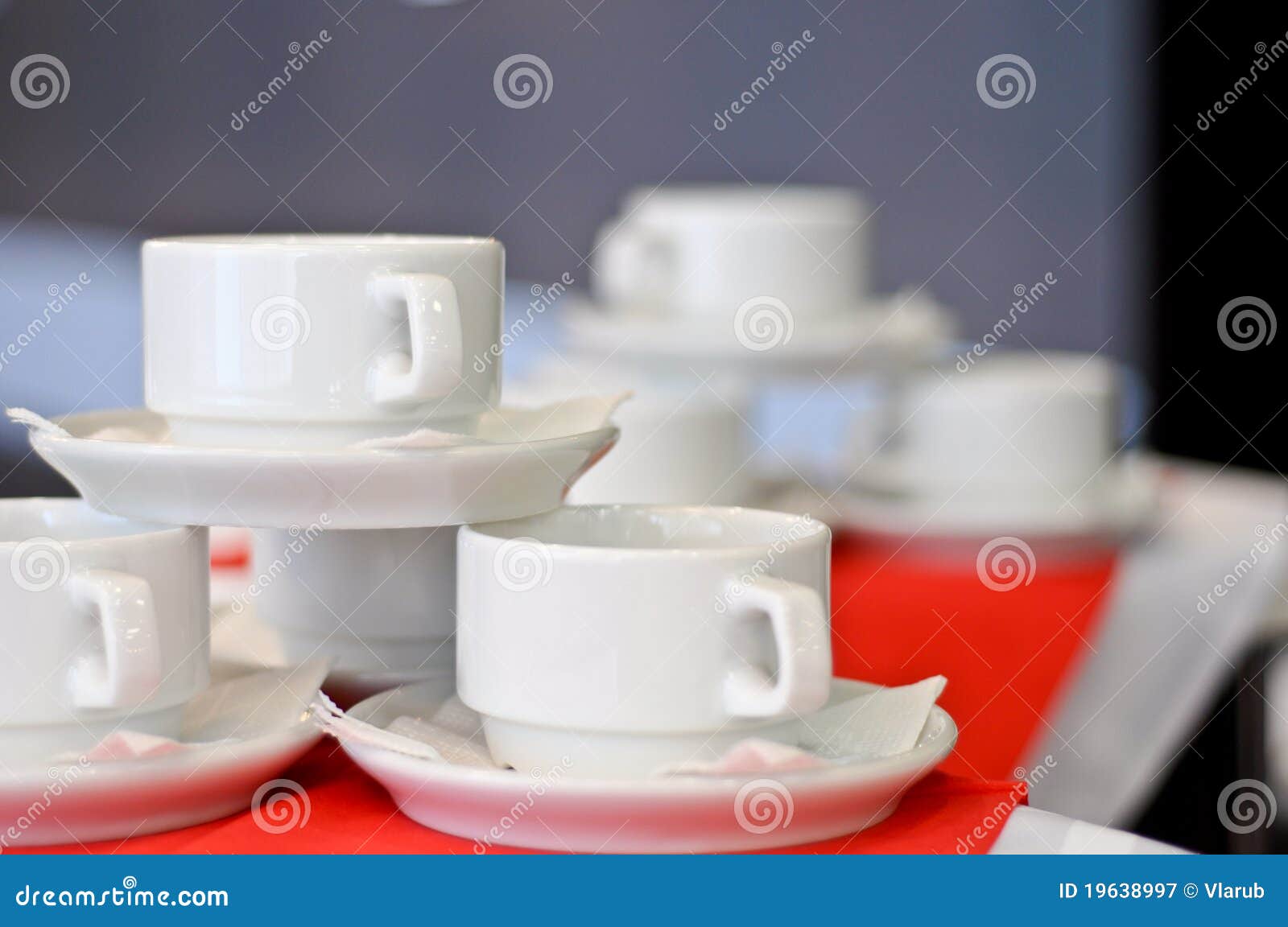 Three White Porcelain Tea Cups Stock Image Image of brown, herb 19638997