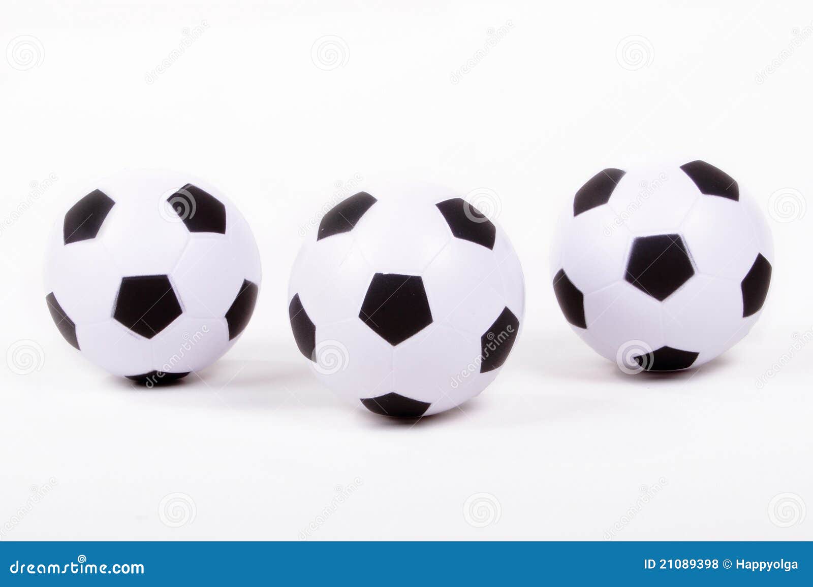 Three White Soccer Balls Royalty Free Stock Photos - Image 