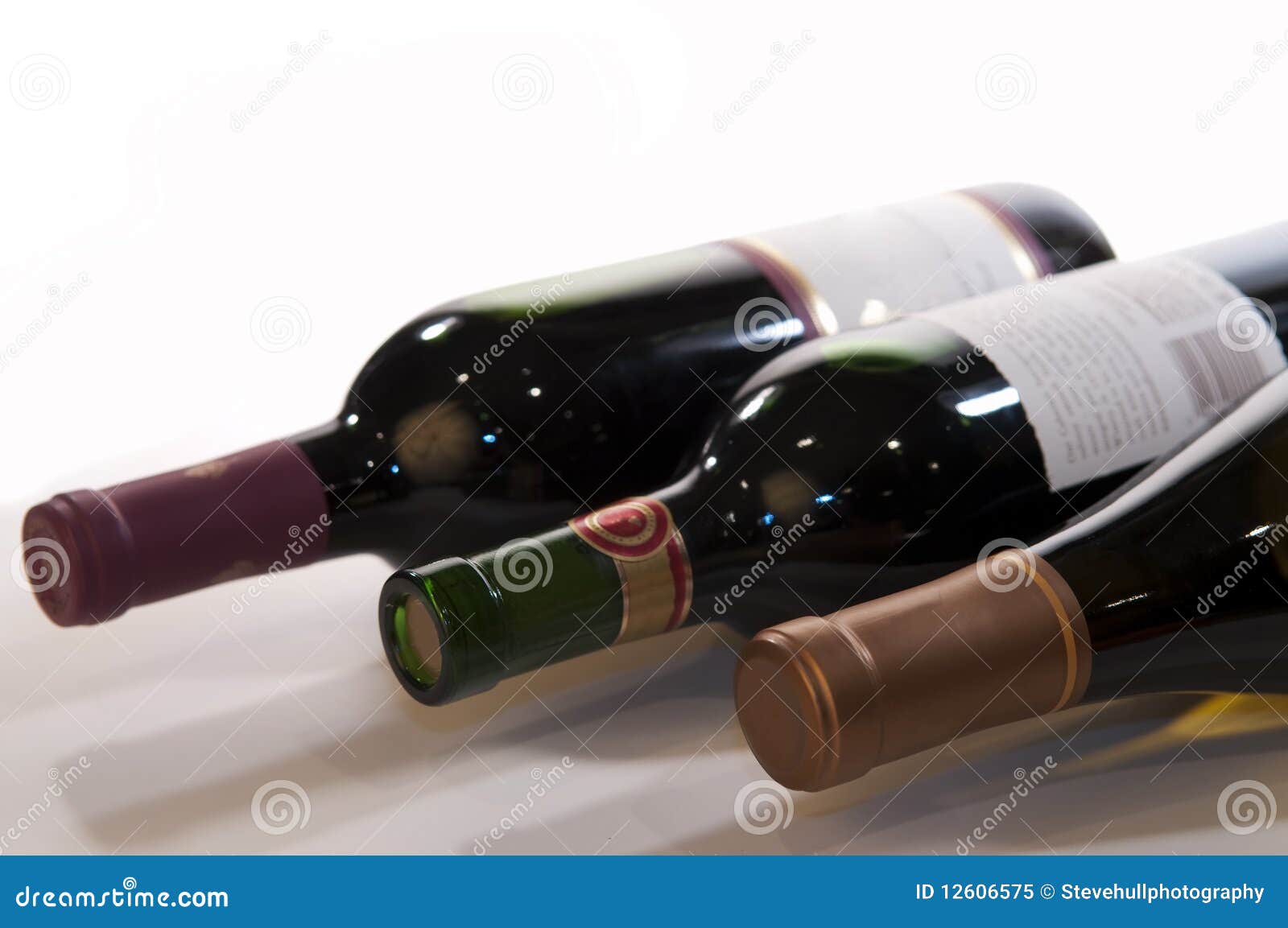 Three Wine Bottle Horizontal Stock Image Image of life, three 12606575