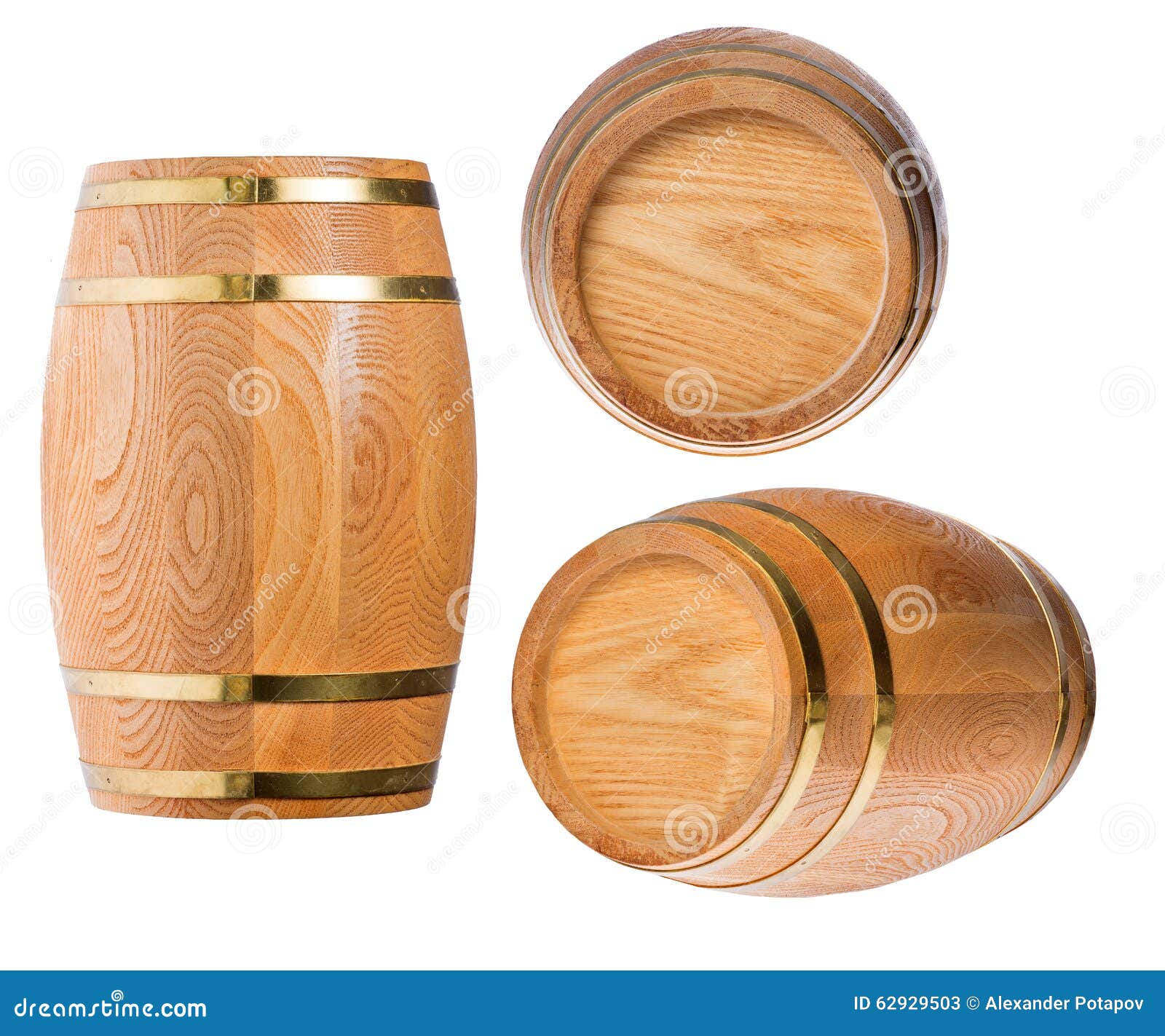 Three Wood Casks Isolated on White Stock Image Image of barrel, container 62929503