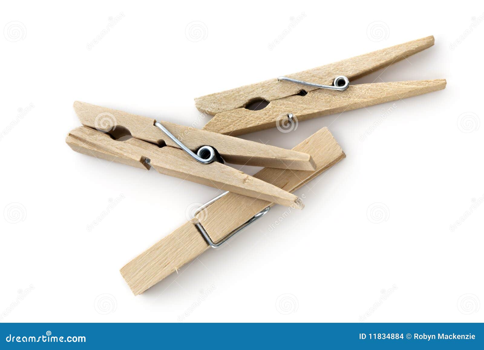 Three Wooden Pegs stock photo. Image of white, horizontal - 11834884