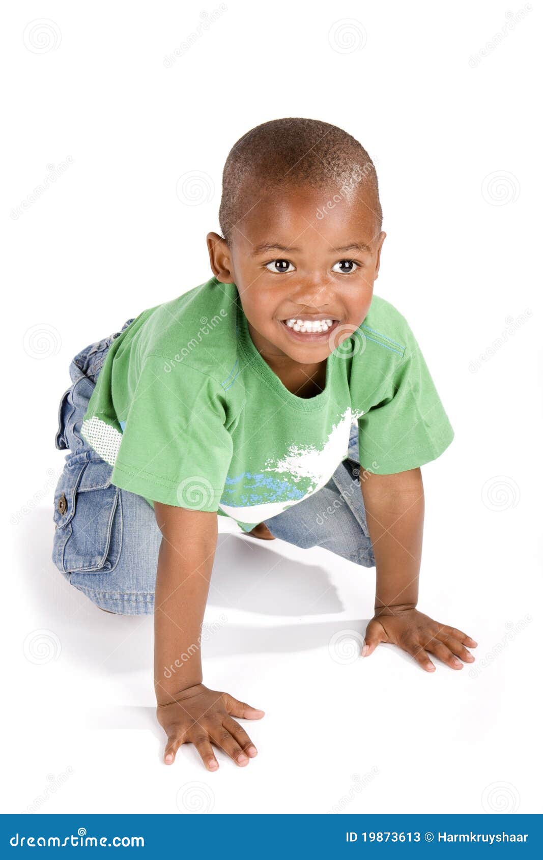three year old black boy smiling happily 19873613
