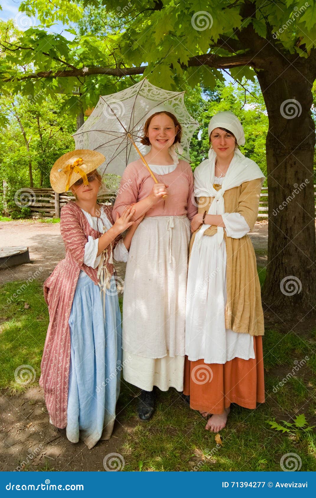 Three Young Female Models Demonstrating Old Fashion Cloths Editorial  Photography - Image of museum, ontario: 71394277