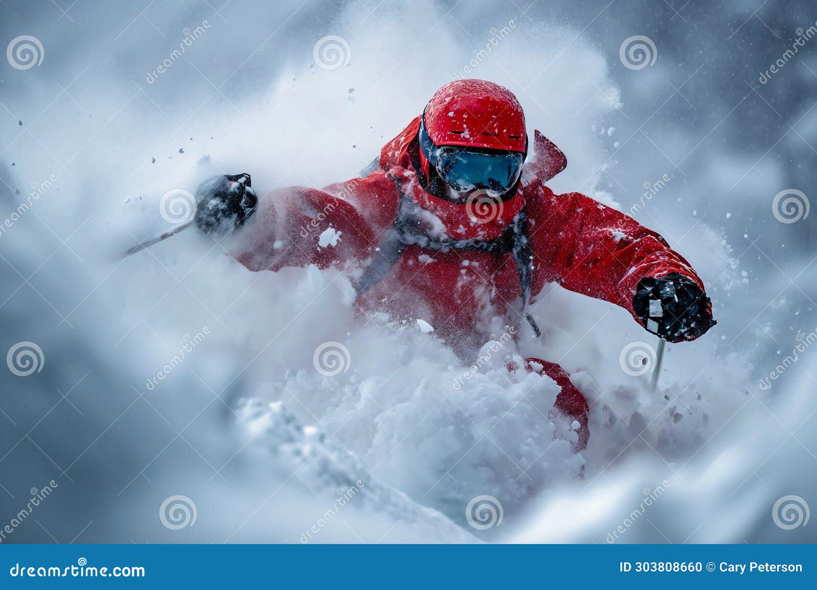 thrilling descent: a skier's journey through a low pressure syst