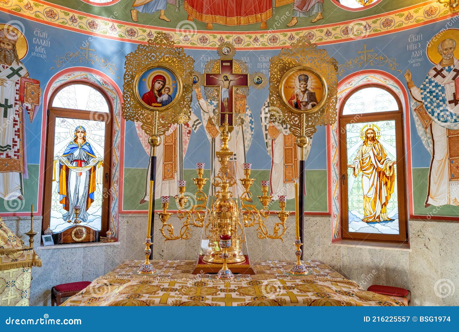 the throne of the orthodox church in the altar. religious holidays concept. orthodoxy.