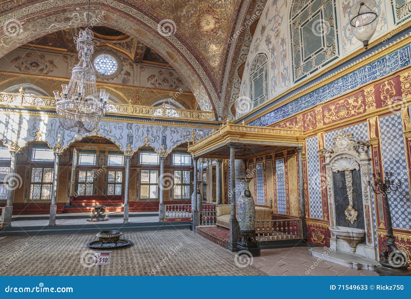 throne room inside harem section of topkapi palace, istanbul, turkey