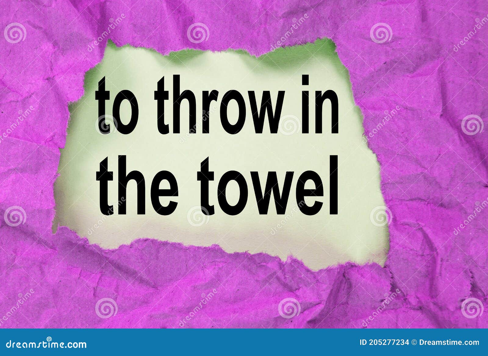 Throw in the Towelphrase Message through a Hole in the Crumpled