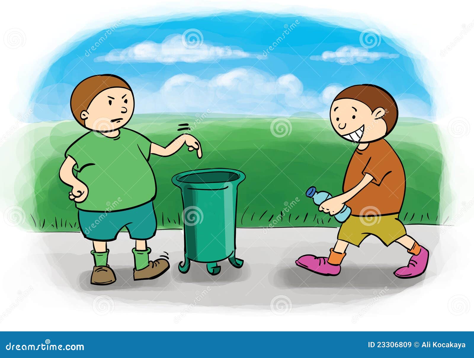 Throw trash stock illustration. Illustration of nature 23306809