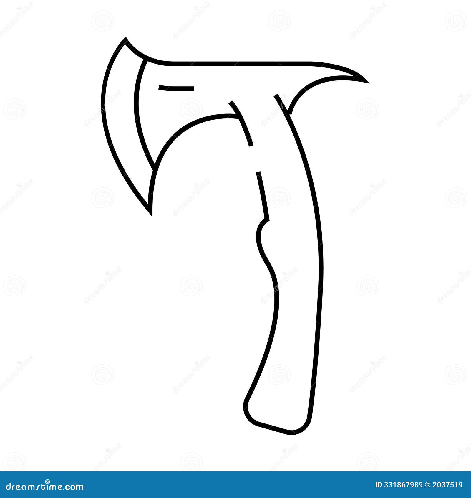 throwing axe tool line icon  