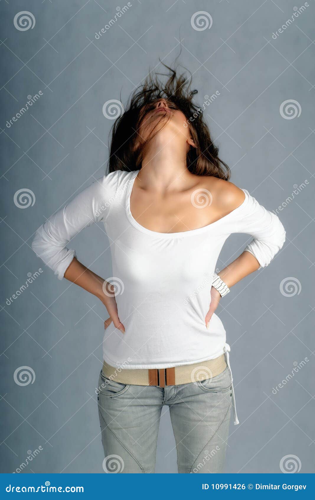 Throwing the hair stock photo. Image of contemporary 10991426