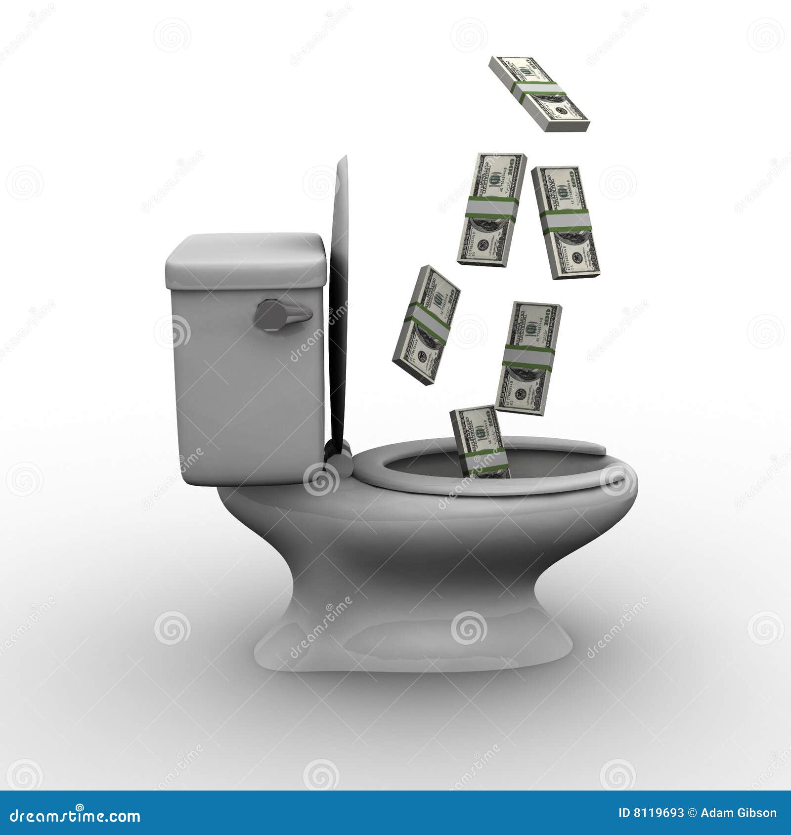 Throwing Money Down The Toilet Stock Photos Image 8119693