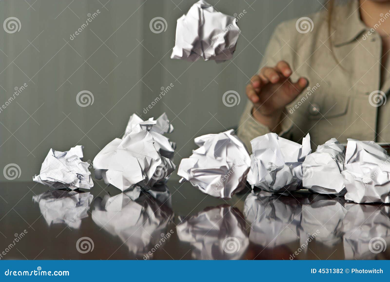 Throwing paper balls stock photo. Image of page, discard 4531382