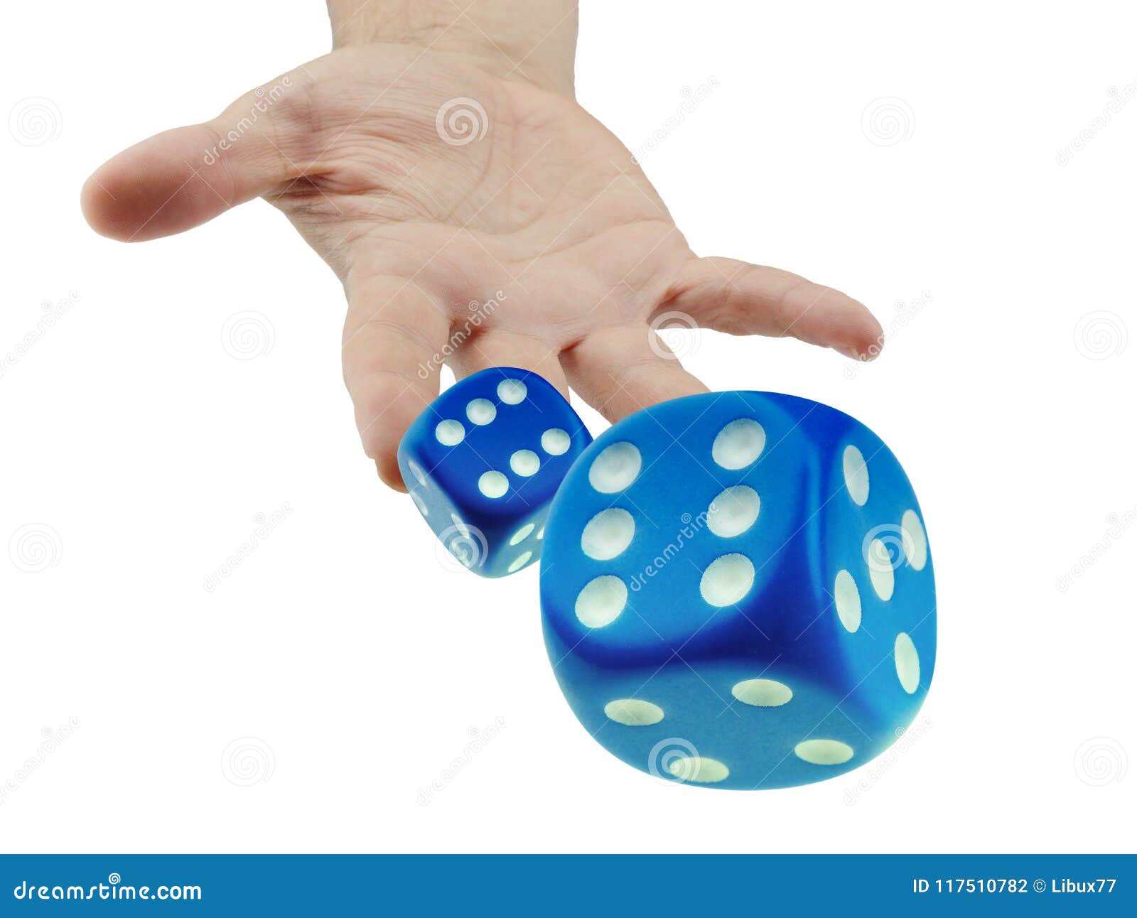 throwing or rolling dice closeup 