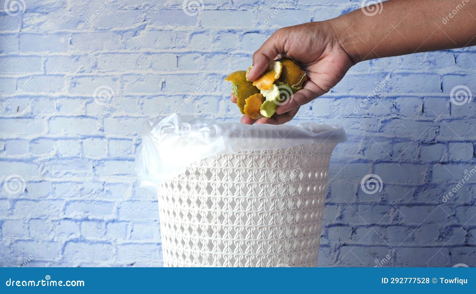 Throwing Skin of Orange Fruit in a Garbage Bin Stock Footage Video of