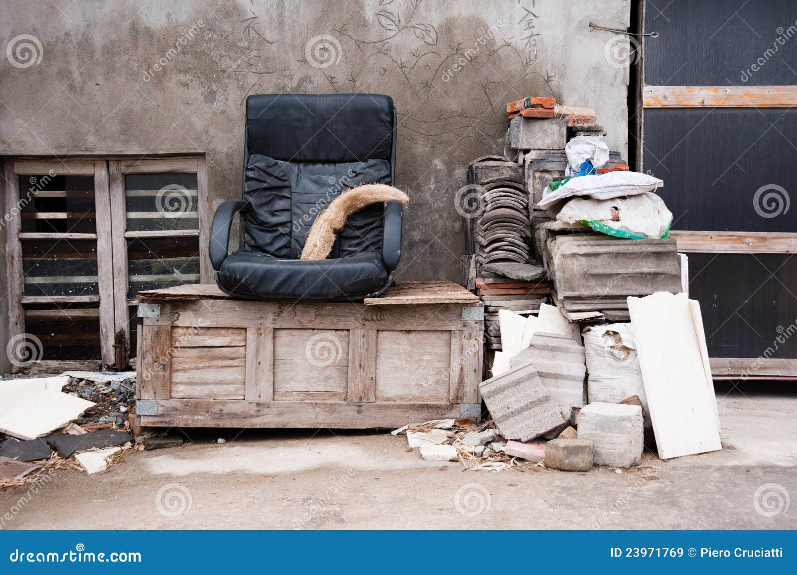 Thrown out home furniture stock image. Image of object 23971769