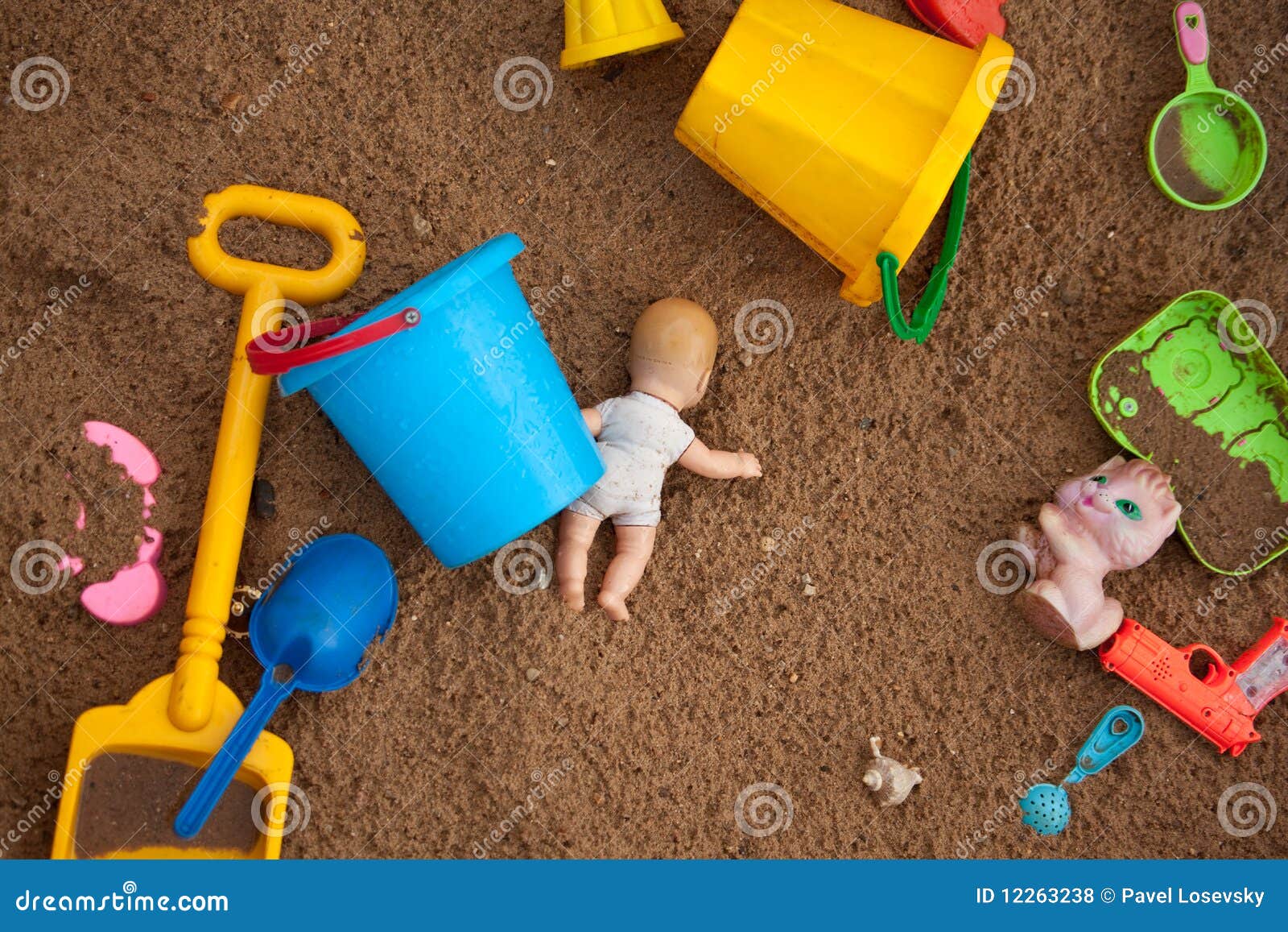 The Thrown Toys in a Sandbox Stock Photo Image of climate, outdoors