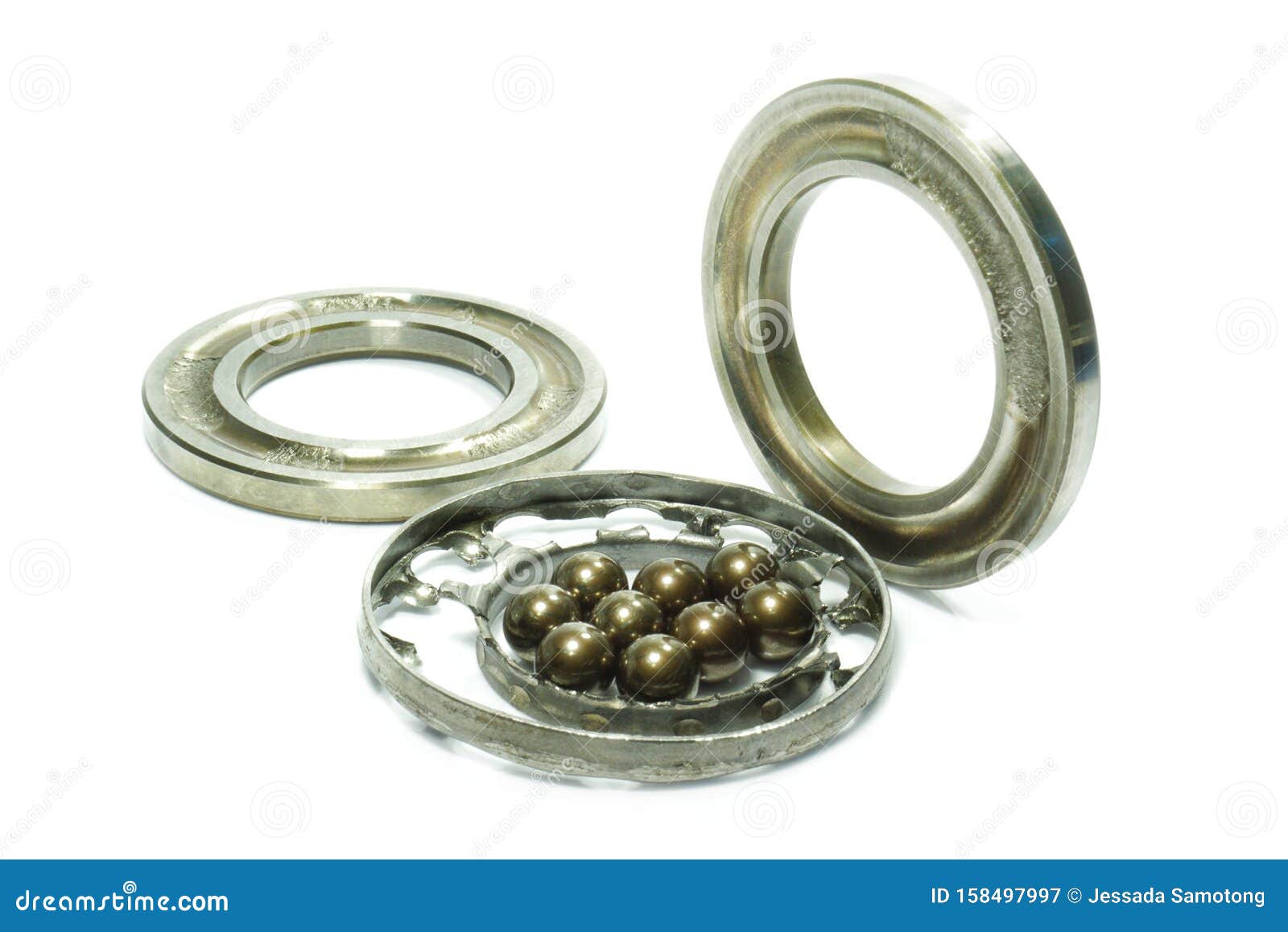 Thrust Ball Bearings are Damaged Iso Lated. Stock Image Image of
