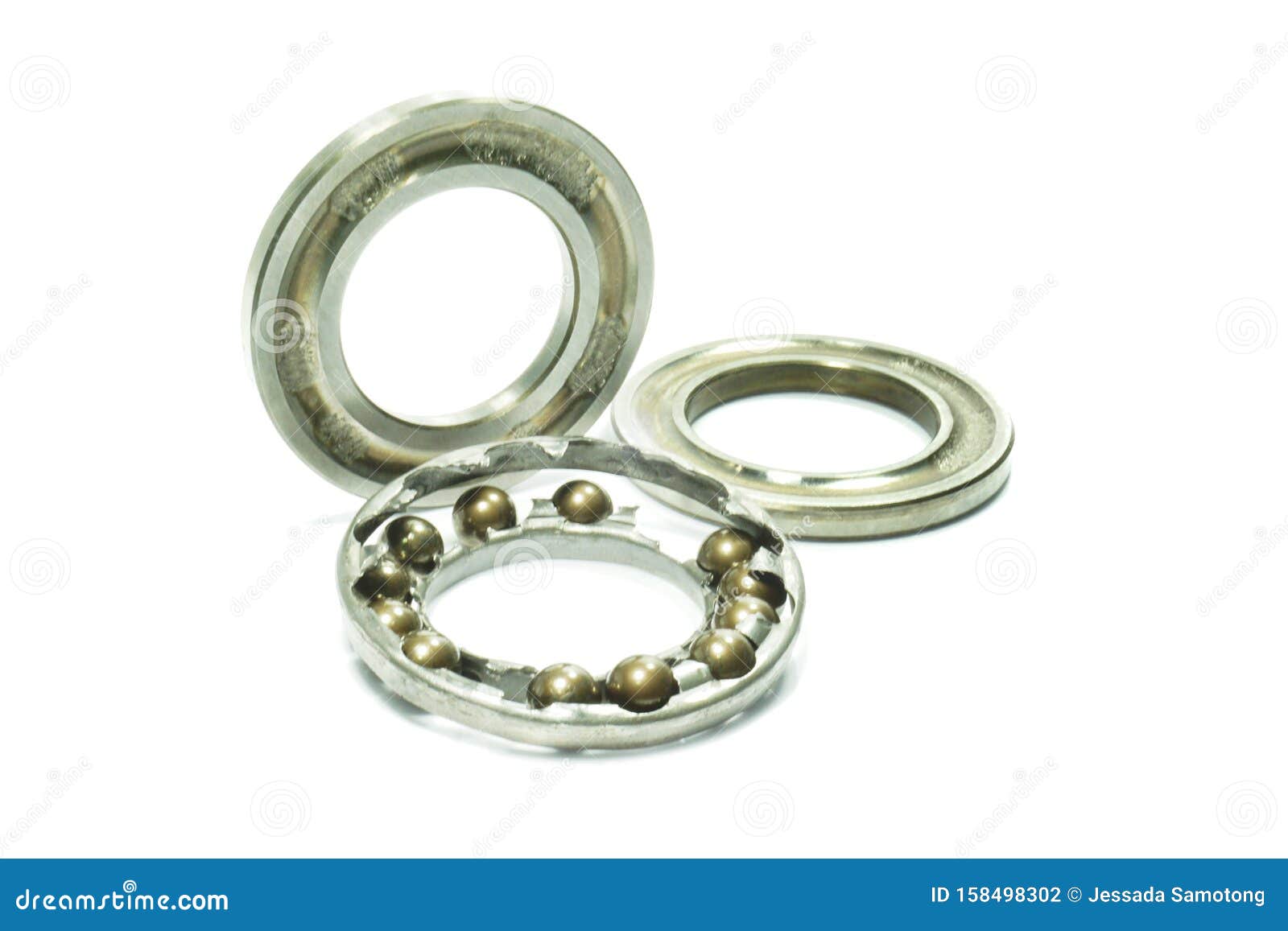 Thrust Ball Bearings are Damaged Iso Lated. Stock Photo Image of ball