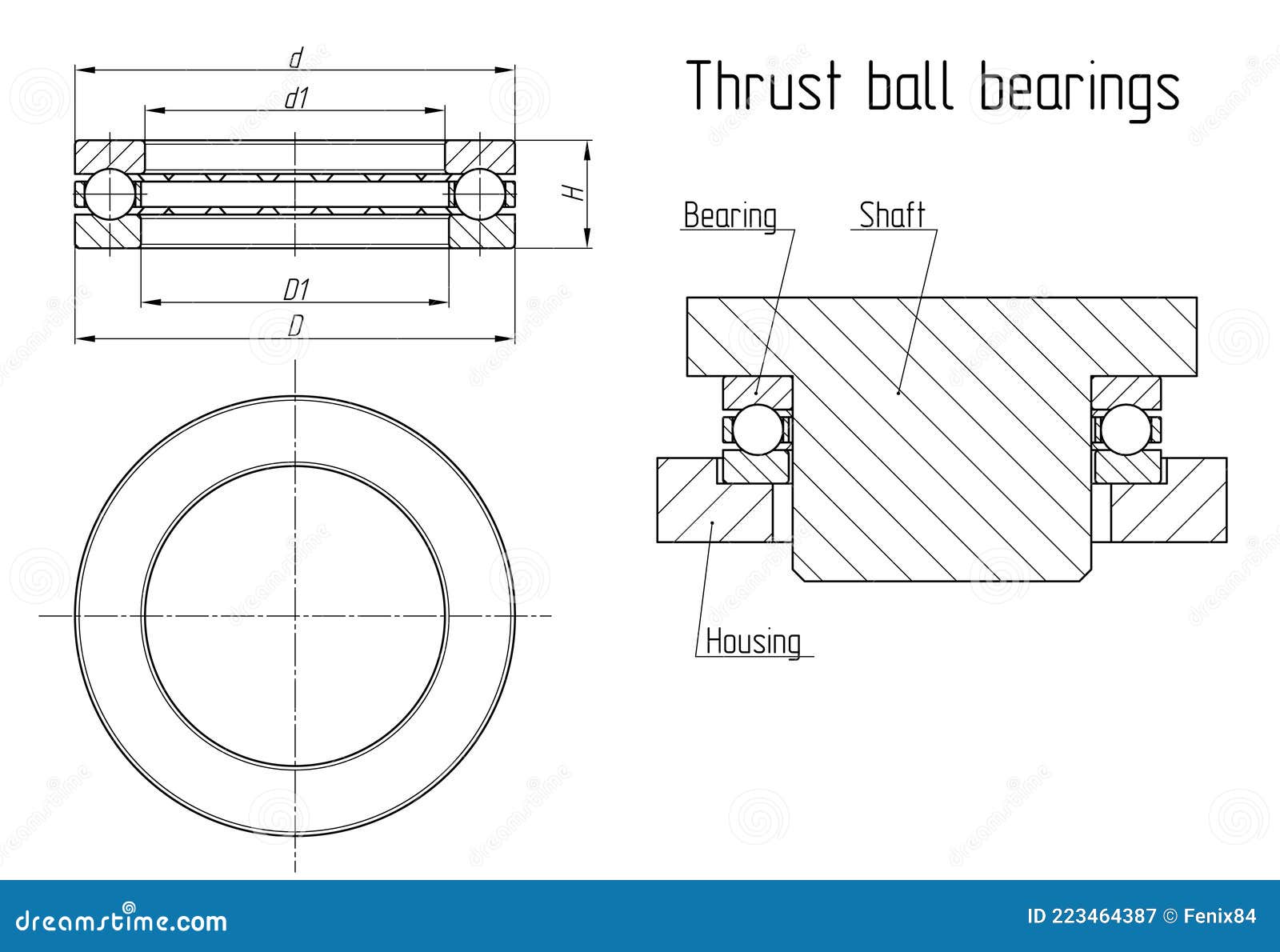 Schematic representation of single row ball bearing  Download Scientific  Diagram