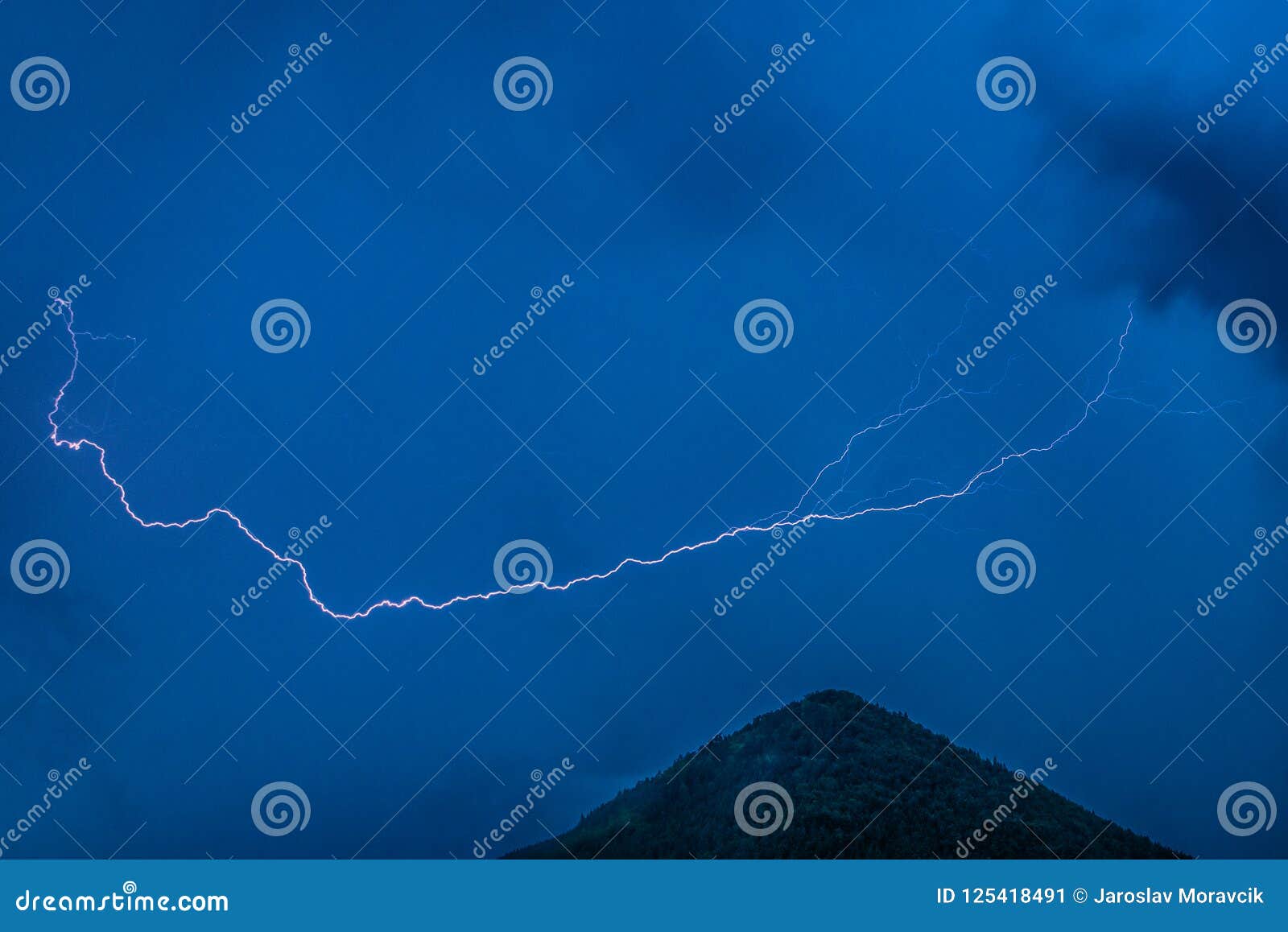 Lightning and clouds stock image. Image of summer, nature 125418491
