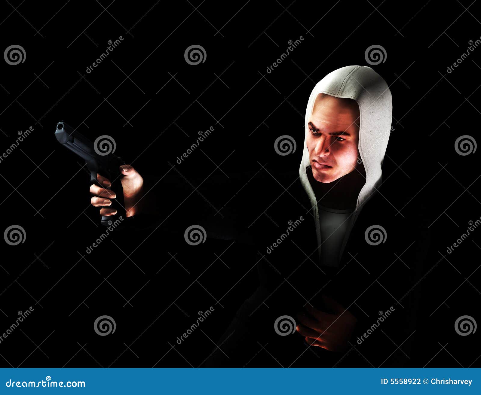 Thug with Gun stock illustration. Illustration of expressive 5558922