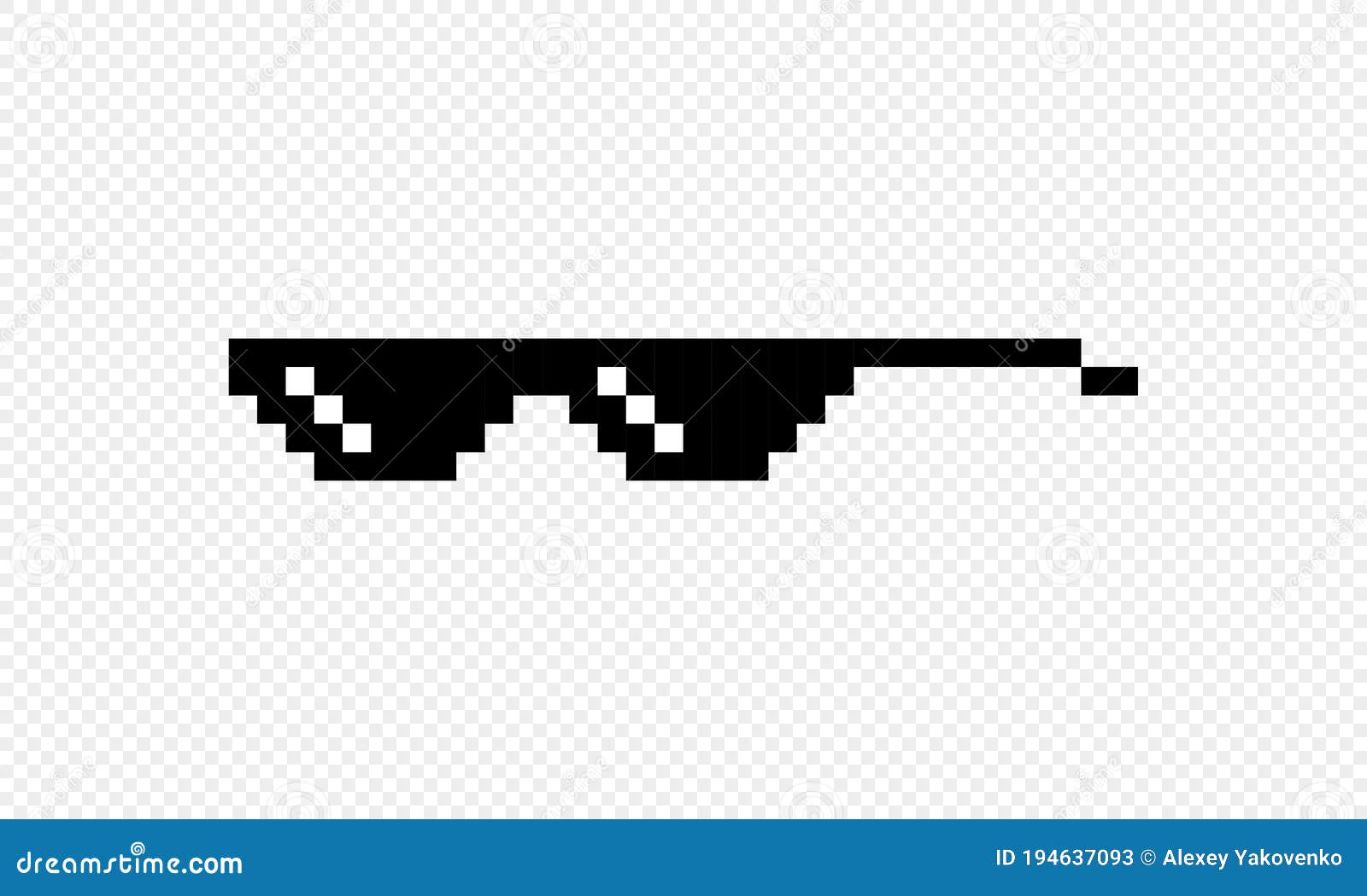 Thug Life Glasses Icon Pixel Goggles Vector On Isolated