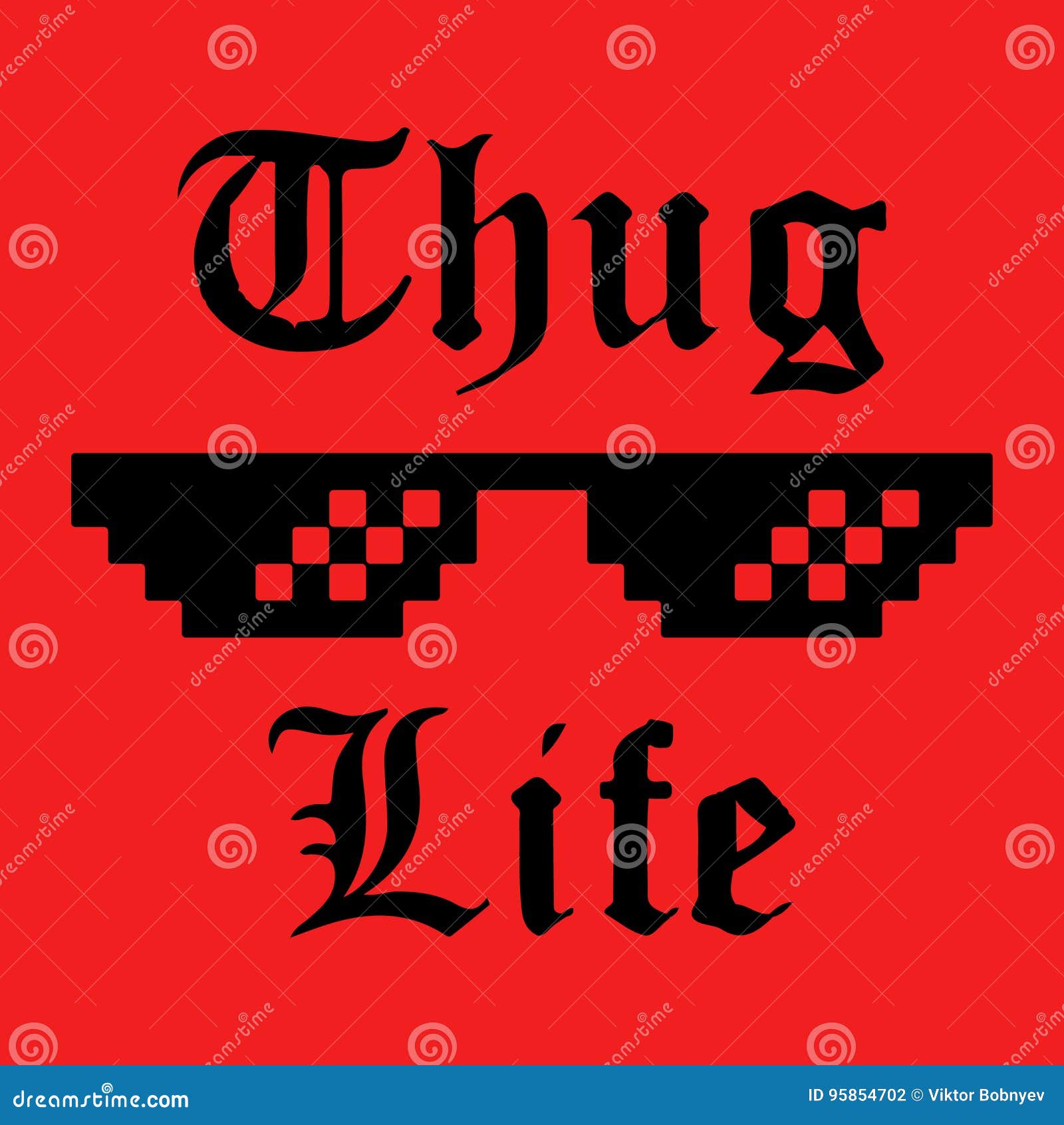 Thug Life Sun Glasses Pixel Art Symbol Vector Illustration ...