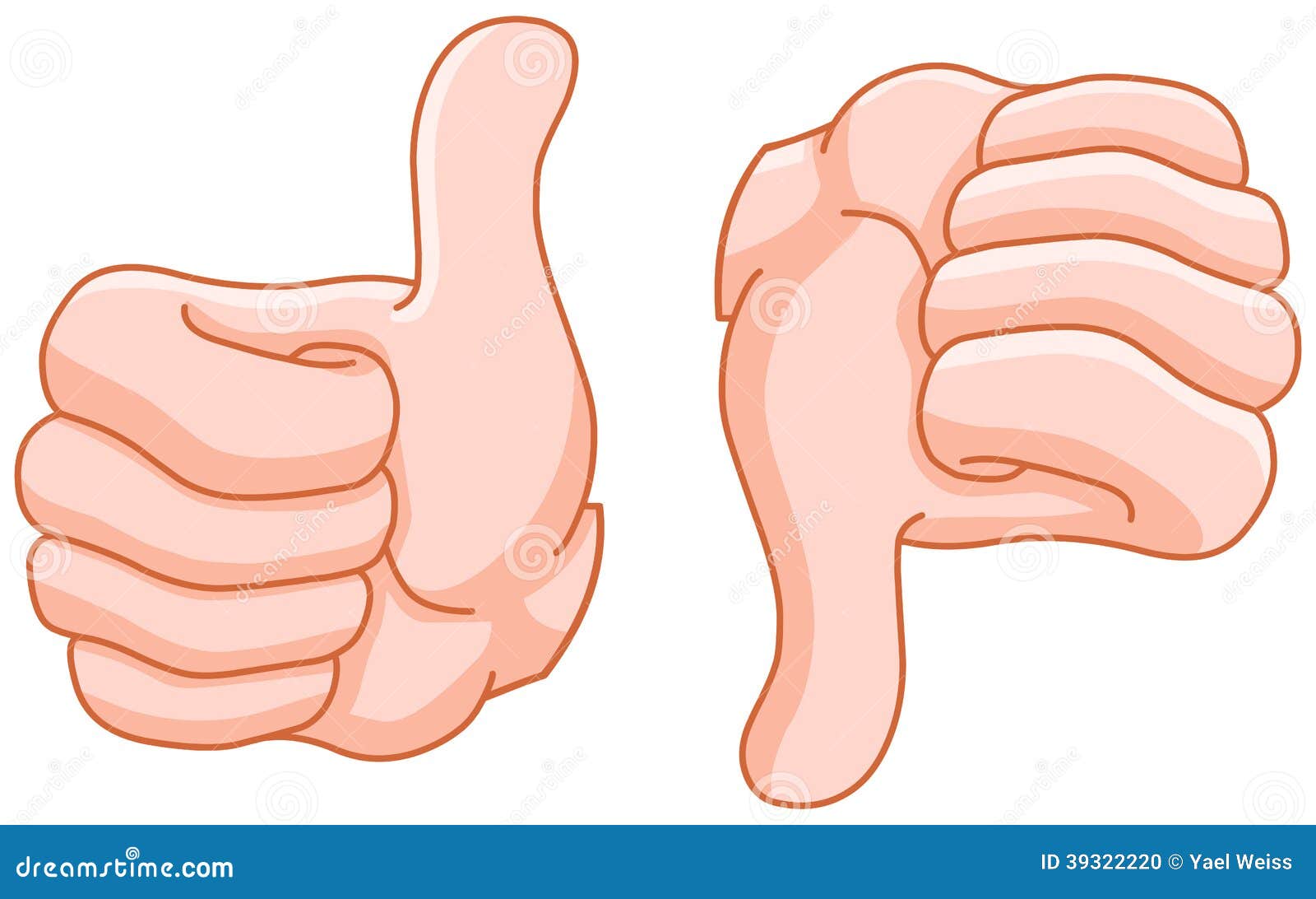 thumb up and thumb down