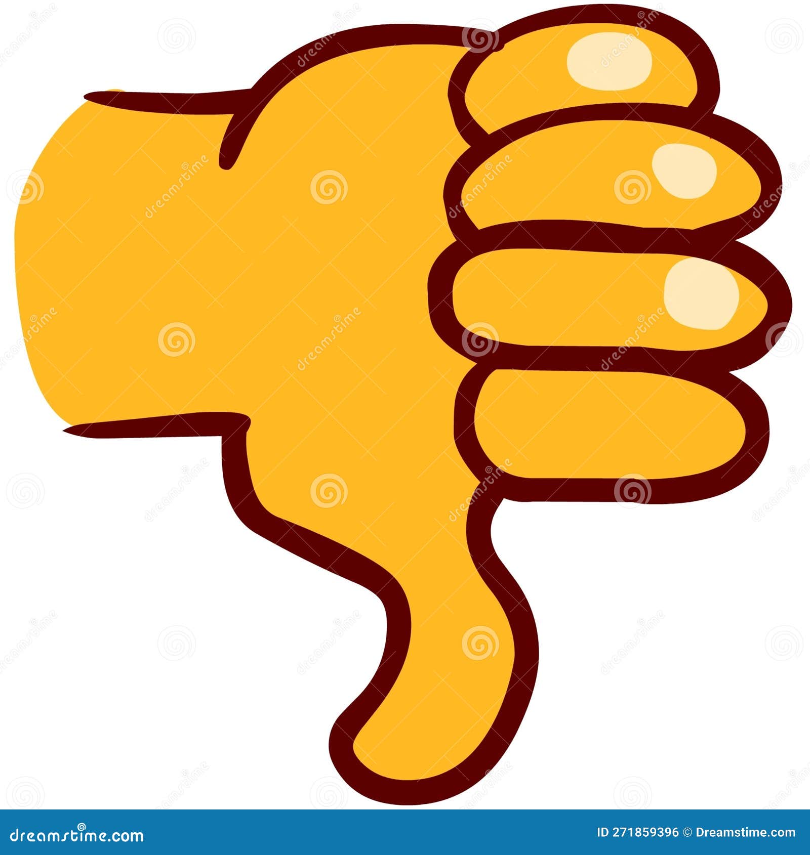 Thumbs down hand stock illustration. Illustration of emoji 271859396