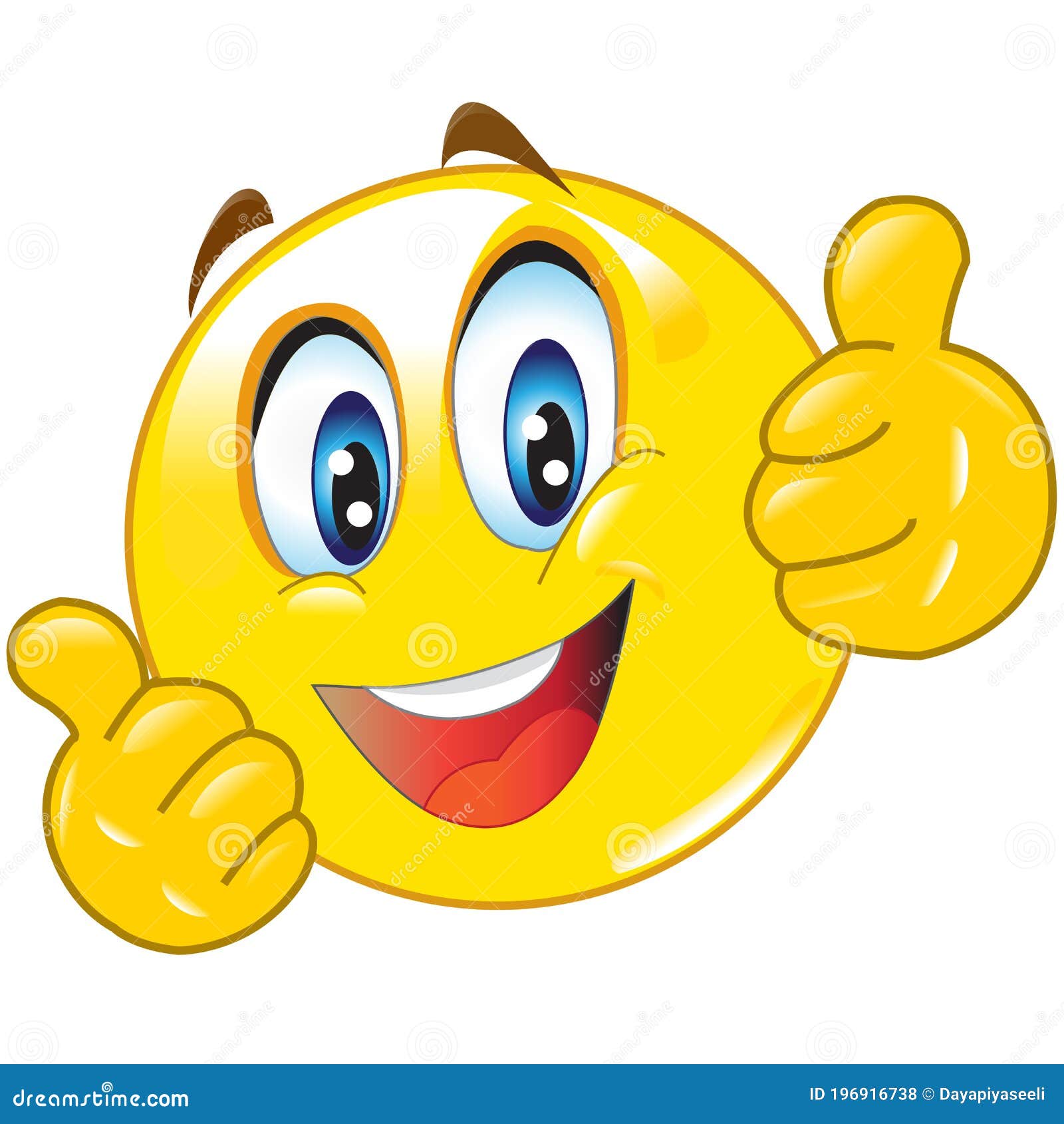 Yellow Thumbs  Up  Funny  Emoticon Stock Vector 