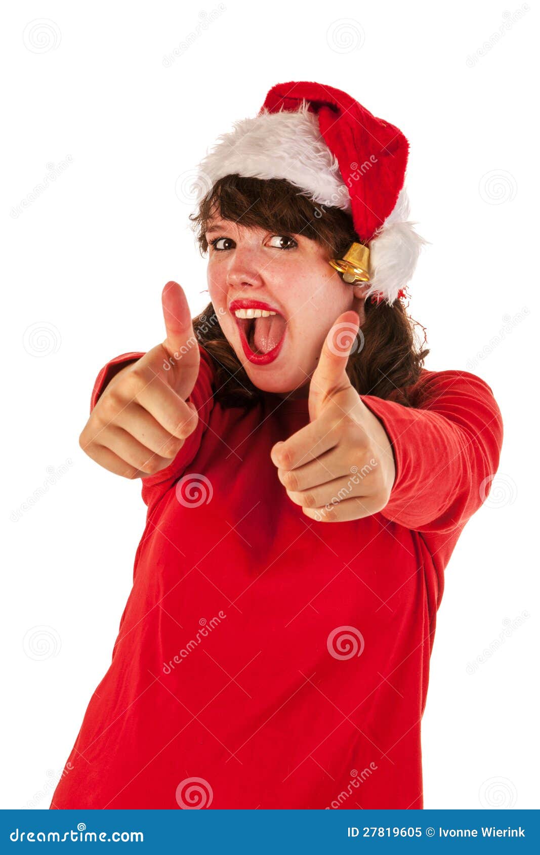 Thumbs up for Christmas stock image. Image of cold, studio 27819605