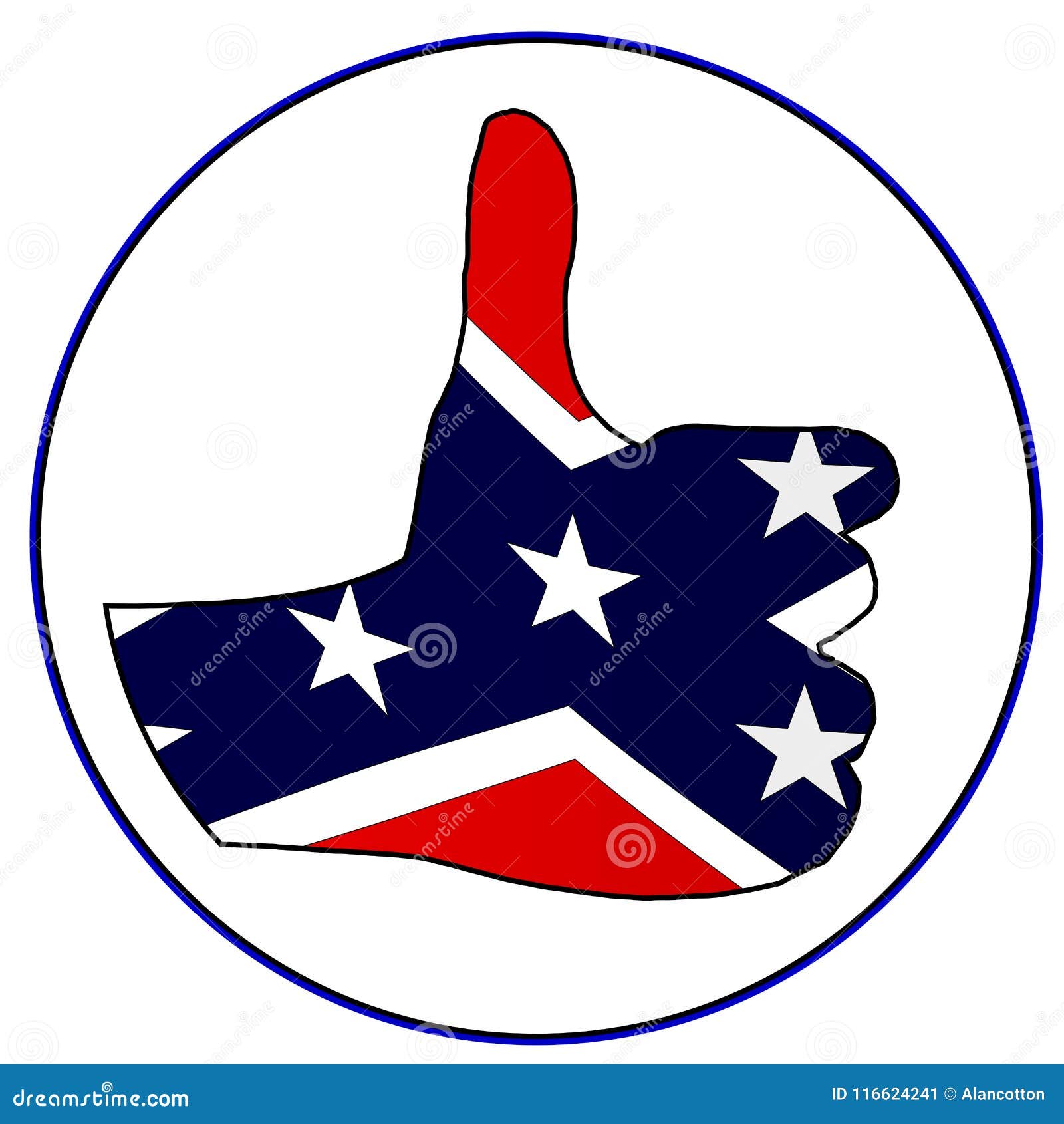 Download Thumbs Up Confederate Flag stock vector. Illustration of ...