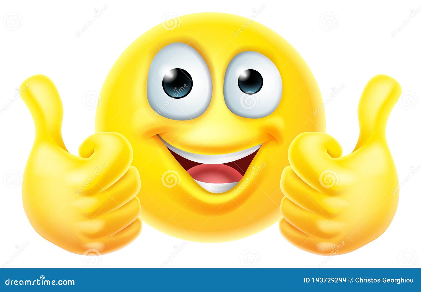 Thumbs Up Emoticon Emoji Face Cartoon Icon Stock Vector - Illustration of  funny, emoji: 193729299