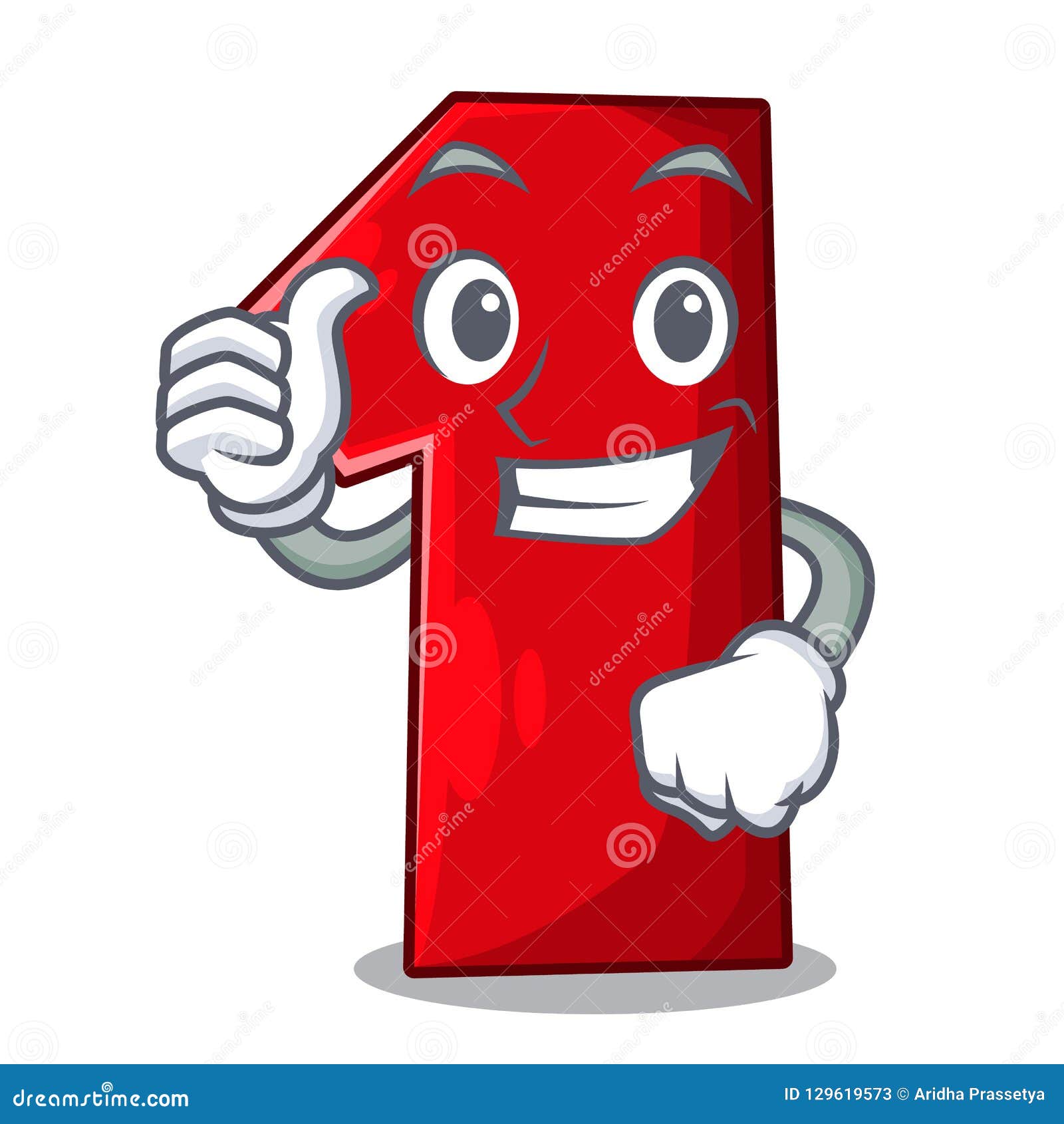 Thumbs Up Number One Index Finger on Cartoon Stock Vector ...