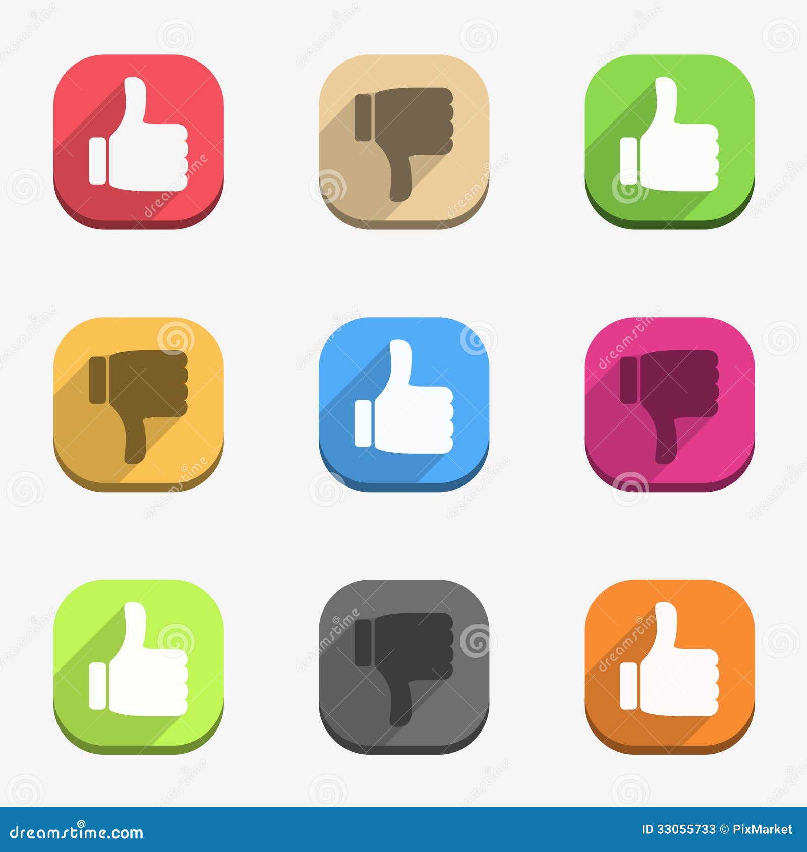 Thumbs Up And Thumbs Down Icons Stock Photos - Image: 33055733