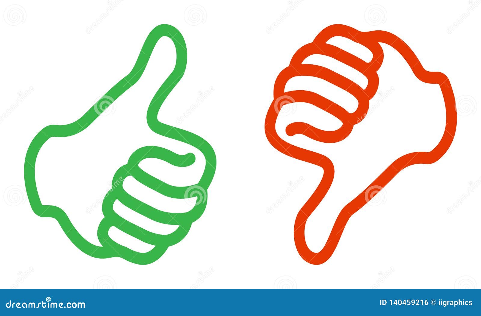 Thumbs Up & Thumbs Down - Rating System - Icons Stock Illustration